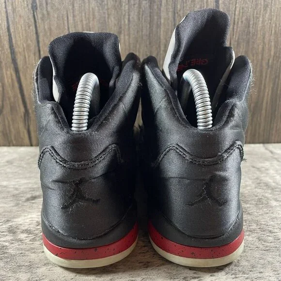 Nike Air Jordan 5 Retro Satin PS Black Red White 2017 440889-006 Size 1 - Picture 6 of 8